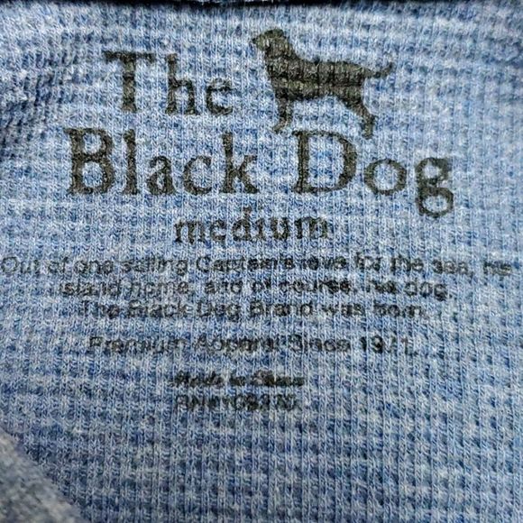 The Black Dog waffle denim blue tshirt boys medium - Picture 2 of 3
